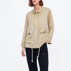 Zara Jacket with Adjustable Hem in Camel, size XS